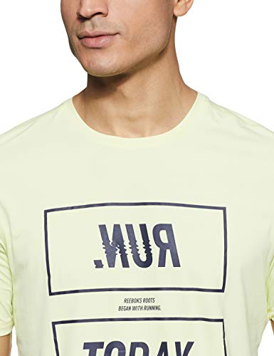 Image of Reebok Men's Printed Slim fit T-Shirt (FJ3961 S Lemon Glow Small