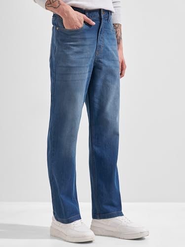 Image of Highlander Men Men's Straight Relaxed Fit Jeans | Stretchable | Everyday Comfort & Style| Jeans for Man|Premium Cotton Blend