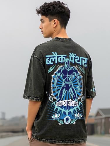 Image of Bewakoof X Harry Potter Men's Cotton Jersey Graphic Print Oversized Fit Half Sleeve Round Neck T-Shirt | Casual Wear | Street Wear | Oversized t Shirt for Men Cotton | Baggy
