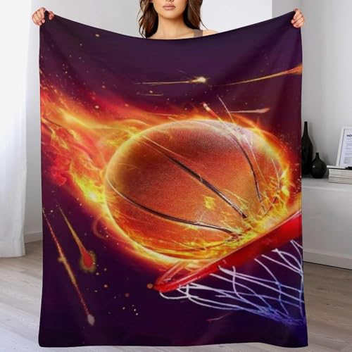 okoikfc Manta Sofa 130 x 150 cm Jardín, Suave y Cálido Microfibra Cobijas Invierno Baloncesto Mantas Franela para Cama y Sofá, 3D Manta Polar para Adultos y Niños Niña O1174