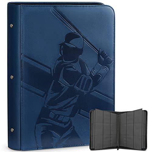 Morinbo Baseball Card Binder For Trading Cards, 9 Pocket Card Binder Fit 540 Cards Includes 30 Pages, For Tcg Collection Storage, Football Card, Baseball Card, Sport Card (Blue) #TOP4