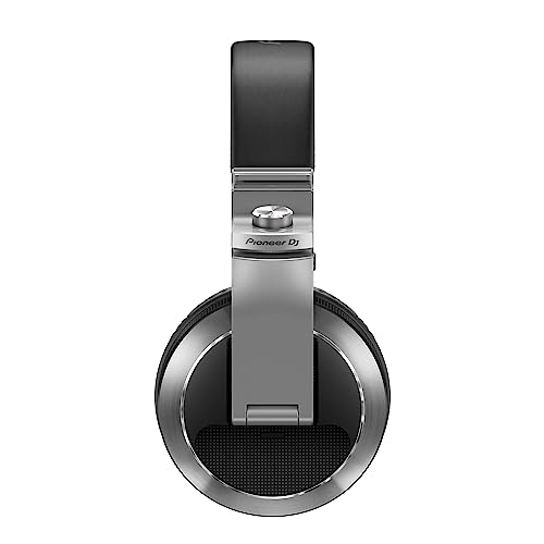 PIONEER DJ HDJ-X7-S - Closed-back Circumaural DJ Headphones with 50mm Drivers, with 5Hz-30kHz Frequency Range, Detachable Cable, and Carry Pouch - Silver