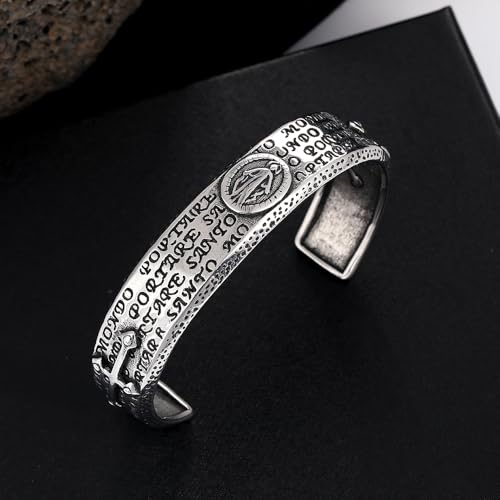 Virgin Mary Cross Bracelet - Virgin of Guadalupe Scriptures Stainless Steel Bangle - Religious Catholic Gifts3