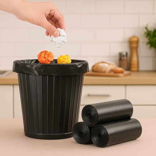 Image of Garbage Bags | Medium | 180 Count | 30 Bags X 1 Rolls | 19 X 21 Inches | For Dry & Wet Waste | Black | Trending Limited Edition |
