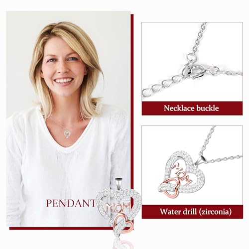 IDFALKFD-Preserved-Rose-Gifts-Set-includes-925-Sterling-Silver-Necklace-with-Heart-and-Mom-Jewelry-Design-Mothers-Day-Birthday-Christmas-Valentines-Gifts-for-Mom-from-Daughter-and-Son