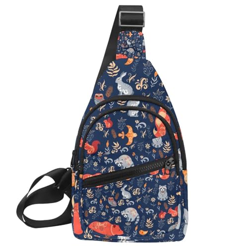 Sac à bandoulière pour voyage et randonnée aux motifs forêt