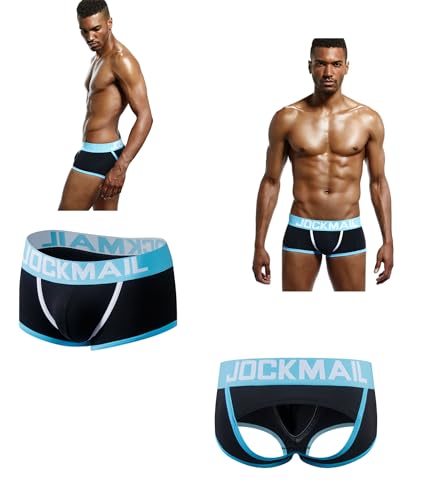 JOCKMAIL Men's Jockstrap Cotton Comfortable Butt-Flaunting Men's Thong Jock Strap Bottomless Mens Backless Underwear3