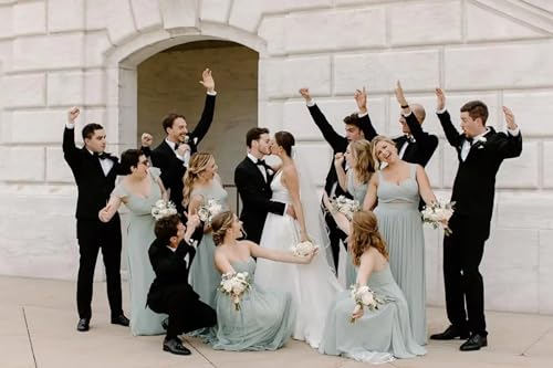 Women's Chiffon Bridesmaid Dresses for Wedding Long Pleated Cutout Formal Evening Dress2