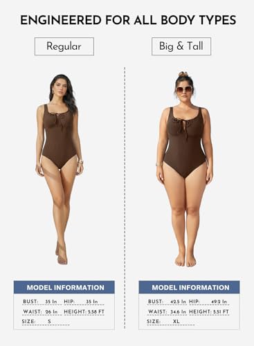 Image of Aleumdr Womens Textured One Piece Swimsuit Tummy Control Bathing Suit Tie Knot Cutout Swimwear