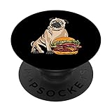 Pug Big Burger Foodie PopSockets PopGrip Intercambiable