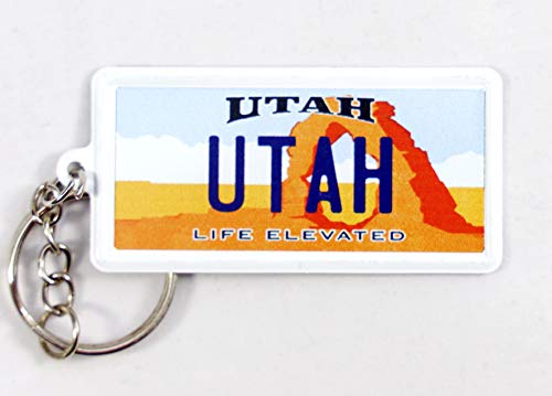 Utah Schlüsselanhänger mit Nummernschild, Aluminium, ultradünn, rechteckig, Souvenir, 6,3 x 3,2 x 0,2 cm Cover