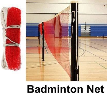 Benstar Super Quality Practice Badminton Net Two Side Tape 22x2.5 ft Size Red Badminton Net (Red)
