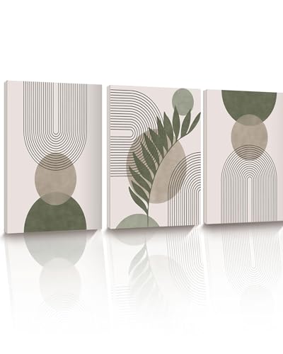 HesenDot Sage Green Boho Framed Wall Art,30x40CM Canvas Posters Prints,Minimalist Wall Decor,Mid-Century Modern Abstract Printing for Living Room Bedroom Bathroom Office,Set of 3 - Cosy Home Interiors HesenDot Sage Green Boho Framed Wall Art,30x40CM Canvas Posters Prints,Minimalist Wall Decor,Mid-Century Modern Abstract Printing for Living Room Bedroom Bathroom Office,Set of 3