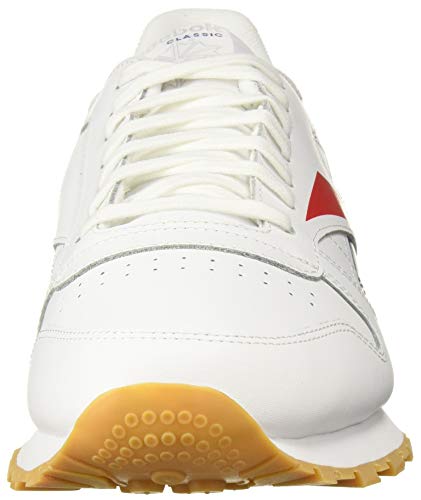 Image of Reebok Men's Classic Leather Sneaker, White /scarlet /phantom blue, 4.5 M US