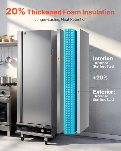 Image of VEVOR Electric Hot Box Food Warmer, 16-Tier Commercial Warming Cabinet with Water Tray, Single-Door and Adjustable Shelves, Stainless Steel Food Warmer Cabinet, for Restaurant, Kitchen, Pizza, Chicken