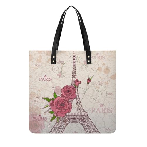 Sac cabas Tour De Roses pour femmes : grand tote bag shopping et voyage 39x39cm