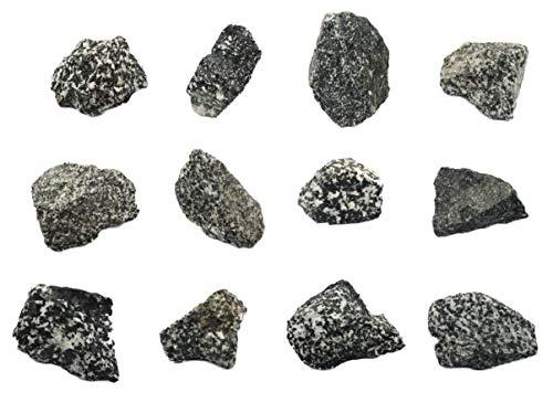 Image of EISCO 12PK Raw Diorite, Igneous Rock Specimens - Approx. 1 inch - Geologist Selected & Hand Processed - Great for Science Classrooms - Class Pack