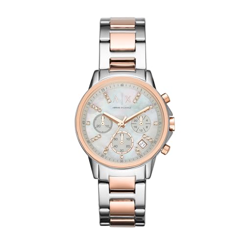 Armani Exchange Orologio da donna, cronografo al quarzo, cassa in