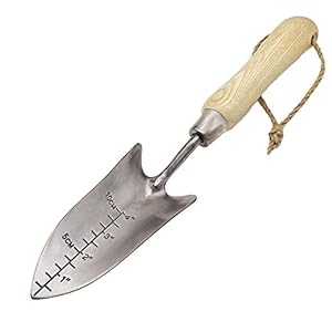 Enjoyer Tuintroffel, Heavy Duty Gepolijst RVS Hand Trowel Tuingereedschap, Ergonomische Hand Schep voor wieden, transplanteren en graven in Tuinbedden Measuring Trowel