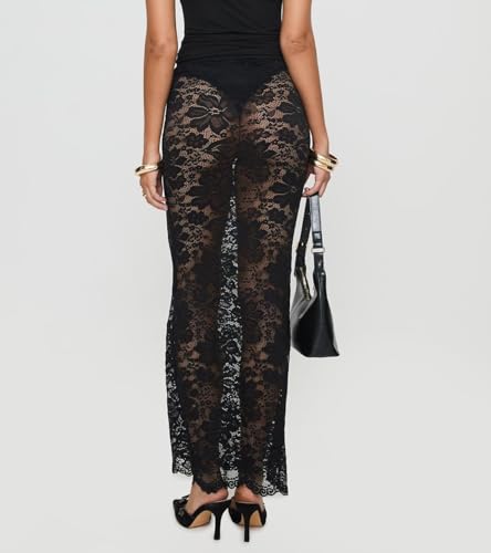 Women Lace Long Skirts Y2k Sheer Maxi Skirt Sexy See Through Beach Cover Up Long Skirt Streetwear4