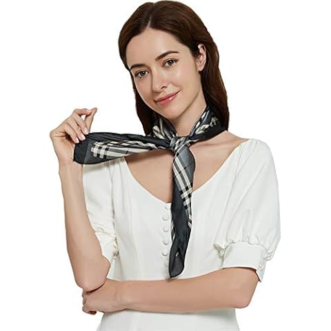 ROZKVIKA Women Scarf Square Scarf for Women 27 by 27 Inch Fashion Satin Silk Scarf Lightweight Neckerchief Square Neck Scarf Wrap Purse Scarf for Women Cover