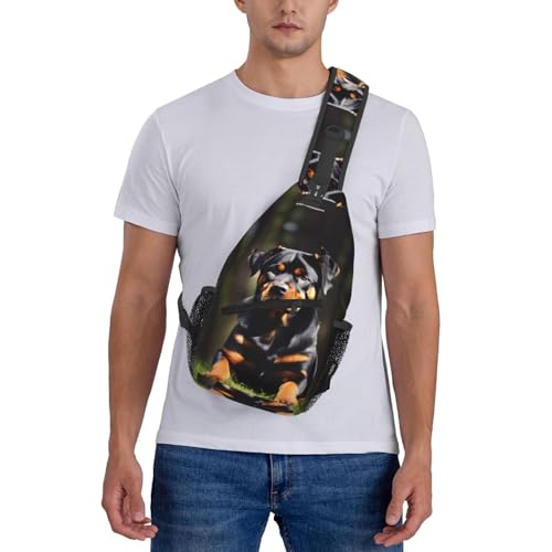 Mochila tipo sling con estampado Rottweiler para senderismo y viaje miniatura 7