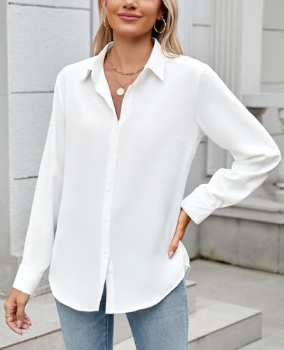 Womens Long Sleeve Button Down Shirt Ultra-Soft Stretch Wrinkle-Free Work Casual Business Office Blouse4