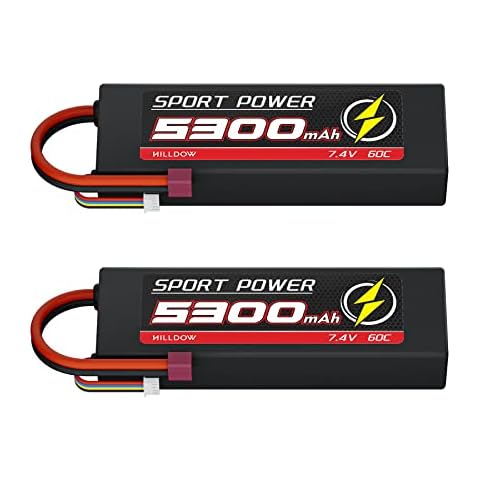 Hilldow M1 RC Battery 2S LiPo Akku 7,4V 40C 5300mAh Cover