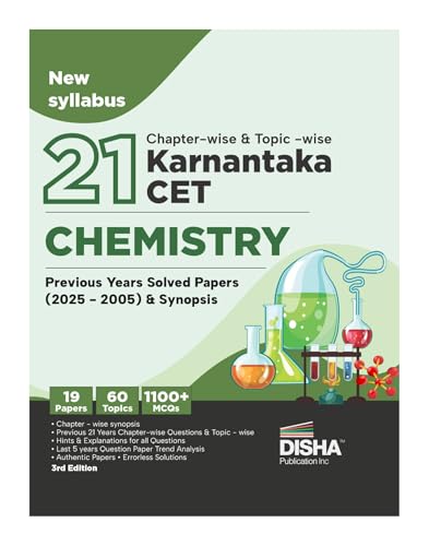 Image of Disha 21 Chapter-wise & Topic-wise Karnataka CET Chemistry Previous Year Solved Papers (2025 - 2005) | KCET PYQs Question Bank | 2026 Engineering B.Tech / BE & B.Sc.