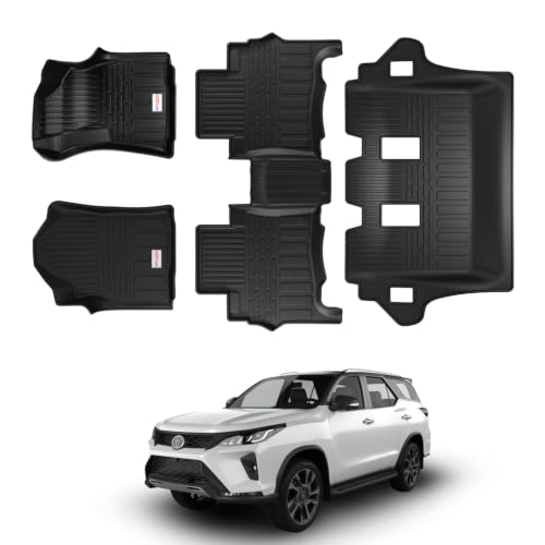 Image of TPE Car Floor Mat for Fortuner (2016-24)(Manual) Custom Fit, Heavy Duty & Anti Slip 3D Foot Mat | Waterproof & Dustproof & All Weather Protection | Easy Clean Car Floor Mat for Fortuner
