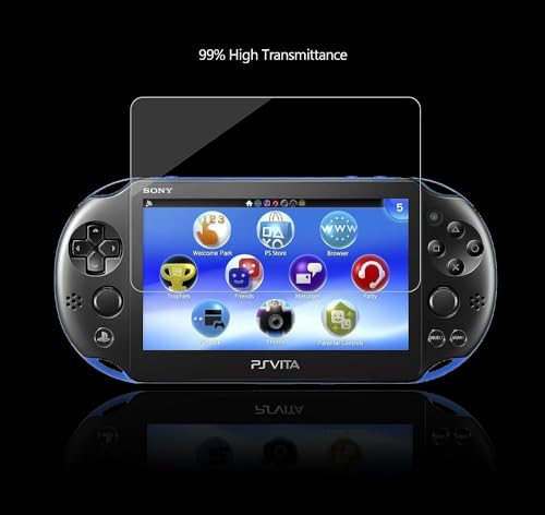 Image of TMG Screen Protector for PS Vita 2000, Premium HD Clear 9H Tempered Glass Screen Protective for Ps Vita PSV 2000-Max Clarity and Touch Accuracy