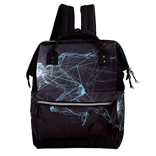 TIZORAX Running Man Vector Pañal Mochila de Gran Capacidad Bolsa de Bebé Multifunción Bolsas de Pañales Viajes Mamá Mochila para Cuidado del Bebé