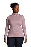 Lands' End Women LWCM Shaped Turtleneck Rich Red Houndstooth Regular Medium