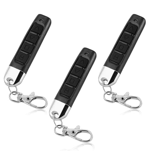 Ebksqs 3 Piezas Mando Garaje Universal 433 MHz, Mando a Distancia Clonador 50M, Duplicador Control Remoto Garaje Reemplazo Llavero con 4 Canales, Mandos Puertas Garaje Inalámbrico Portátil