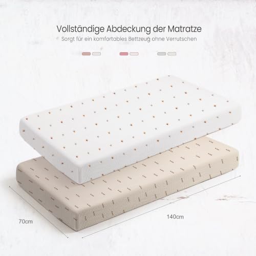 lulumoon Spannbettlaken 70x140 Musselin für Kinderbett: 100% Baumwolle – Ansicht 2