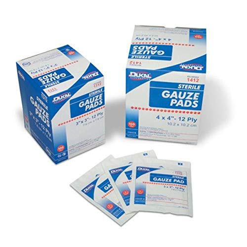 Image of Cramer Gauze Pads, 100% Woven Cotton, Sterile Non-Stick Gauze, Open Wound Cover, First Aid Supplies for Dressing Prepping, Cleaning, Protection, 12 Ply, Individually Wrapped, 2 inch X 2 inch, 100 Pack