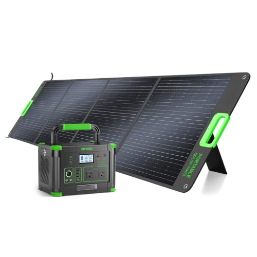 Image of 1000W Portable Solar Generator 200W Solar Panel for Hiking Exploration | SOS emergency light, triple charging, lightweight portable design for outdoor hiking trips