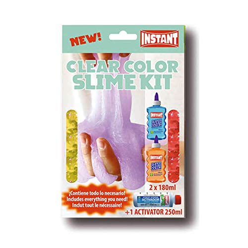 Instant Slime Kit Superclear Color - 2 Superclear Color Glue 180ml + Activador 250ml - 18931