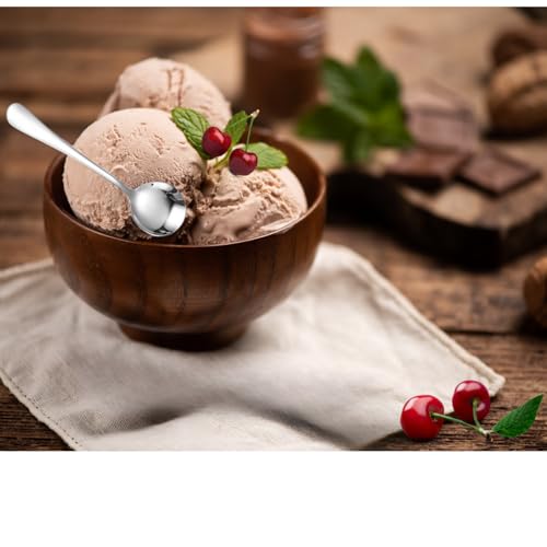 Image of 12-Piece 410 Stainless Steel Dessert Spoon and Fork Set - Cutlery Set (6 Dessert Spoons + 6 Small Forks - Mirror Finished, Rust Resistant - Perfect for Daily Use