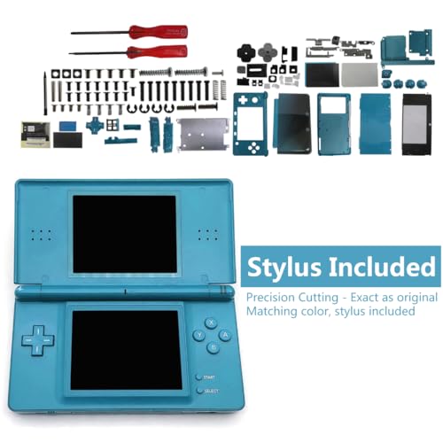 Image of Housing Shell for Nintendo 3DS System Replacement Screen Tools Console Aqua Blue