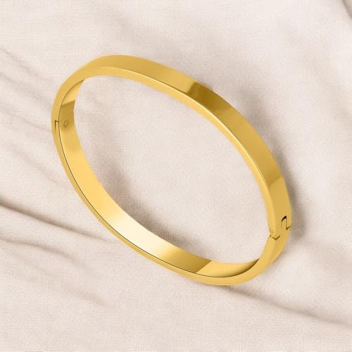 Image of PALMONAS Plain Stackable Bangle Bracelet for Women - Gift for Girls & Women | Waterproof & Anti-Tarnish Bangle Bracelet