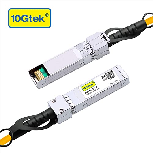 Image of [Yellow] Colored 10G SFP+ DAC Cable - Twinax SFP Cable for Cisco SFP-H10GB-CU0.3M, Meraki MA-CBL-TA-0.3M, Ubiquiti UniFi, D-Link, Fortinet, Supermicro, Netgear, 0.3-Meter(1ft)