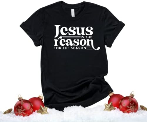 Miniatura 5 de Jesus Is The Reason For The Season Shirt, Christmas Shirts for Women Plus Size, Faith Based Christmas Tshirt, Stocking Stuffers Christian Gifts,