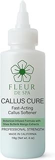 Fleur De Spa Callus Cure Fast-Acting Callus Softener – Professional Grade Gel Formula – Botanical-Infused with Shea Butter, Vetiver & Mango Extract – Made in California, Cruelty-Free
