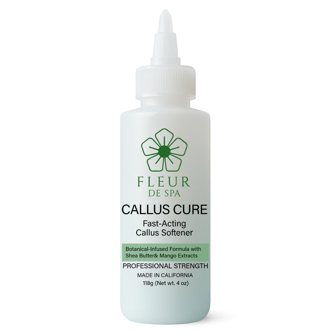 Fleur De Spa Callus Cure Fast-Acting Callus Softener – Professional Grade Gel Formula – Botanical-Infused with Shea Butter, Vetiver & Mango Extract – Made in California, Cruelty-Free