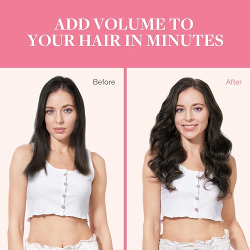 Image of GOO GOO Clip in Hair Extensions Real Human Hair, Remy Human Hair Extensions Clip ins for Women, Natural Human Hair, 14inch 110g 7Pcs, 2A Light Brown