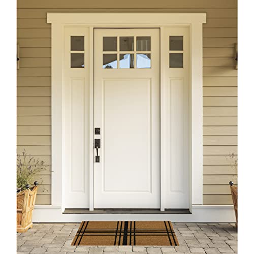 DII Natural Coir Geometric Modern Outdoor Door Mat, Front Porch Décor, 17x29, Farmhouse Plaid, 46 x 76 cm (Rectangular) - Image 2