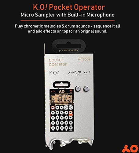 Teenage Engineering PO-33 Pocket Operator KO Sampler/Sequencer Bundle with Samson SR350 Over-Ear Closed-Back Headphones, Blucoil 3-Pack of 7" Audio Aux Cables, and 4 AAA Batteries - Thumbnail 6