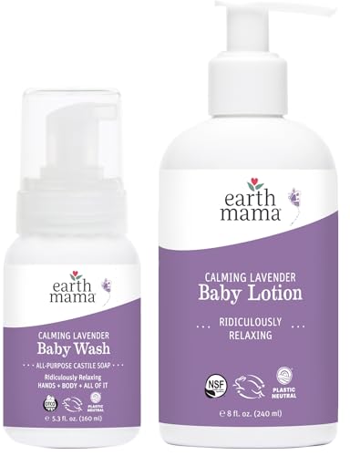 Image of Earth Mama Bathtime Bundle | Calming Lavender Baby Wash & Moisturizing Calendula Lotion