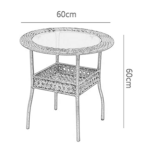 Table basse petit café rond en fer forgé avec rangement magazine pour balcon - 5
